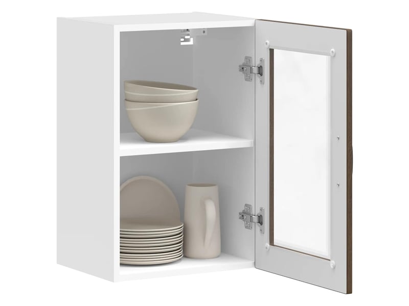 Armoire murale de cuisine et porte en verre porto chêne marron shl6544  - Conforama E