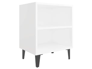 Table de chevet - cabinet de chevet - table de nuit avec pieds en métal blanc 40x30x50 cm