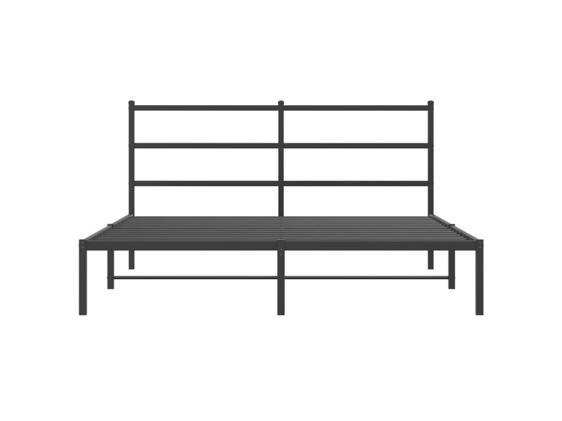  Lit double- lit adulte -  cadre de lit métal sans matelas avec tête de lit noir 150x200cm  - Conforama D