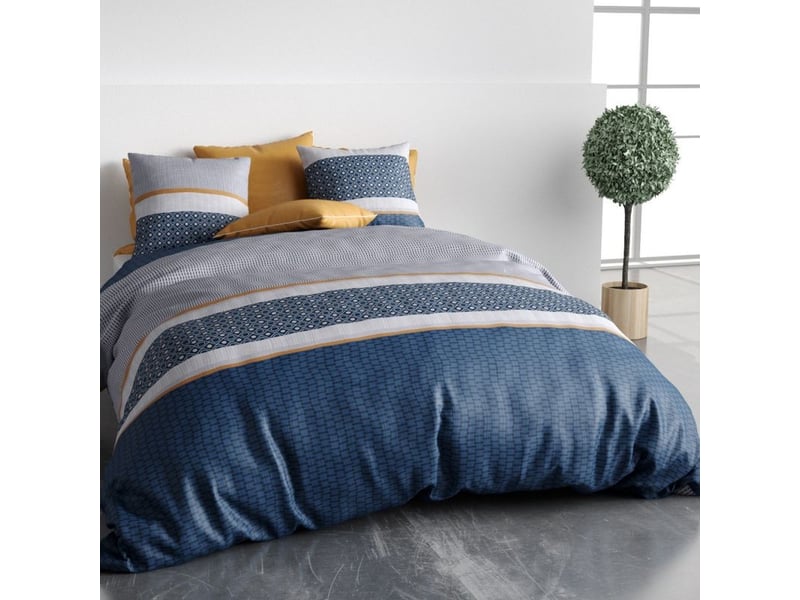  Housse de couette 260x240 zante + 2 taies coton 57 fils  - Conforama B