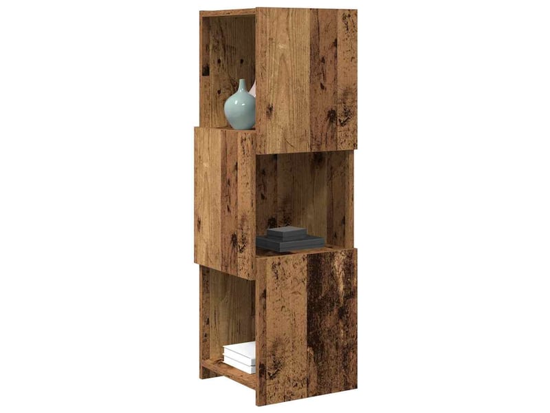  Meuble d'angle, meuble de rangement salon 30,5x30x95cm bois d'ingénierie bois ancien  - Conforama C