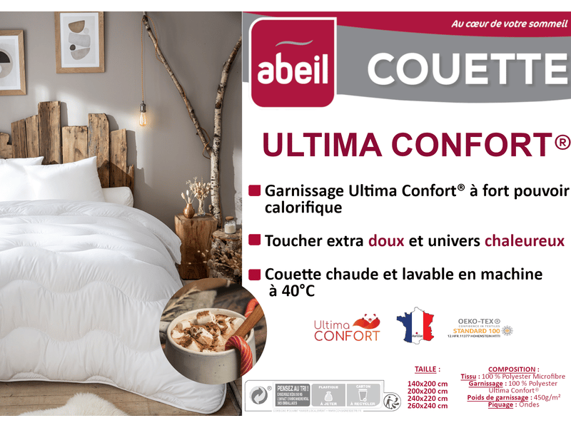 Couette très chaude 220 x 240 cm polyester blanc 15000002576 - Conforama D