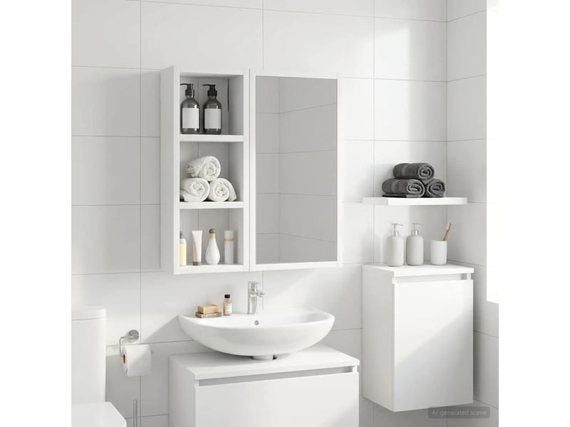  Armoire murale de salle de bain, cabinet de salle de bain blanc 20 x 10 x 50 cm cf65181  - Conforama B