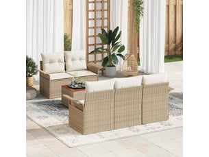 Vidaxl ensemble de canapé de jardin 6 pcs beige et crème polyrotin