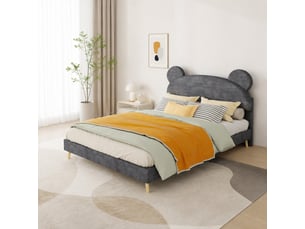 Lit 2 places 140x200 cm <strong>MAISENTIEL</strong>  <strong></strong> coloris gris