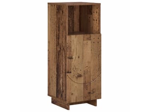 Armoire de salle de bain, meuble de rangement bois ancien 36.5x38x95 cm