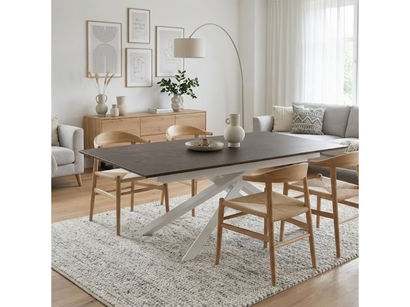  Table extensible en hpl jusqu'à 12 personnes 170270 x 90 ryder - rouiller  - Conforama B