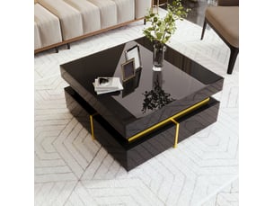 Table basse carré(e) coloris noir MEUBLIV - 70 cmx70 cm