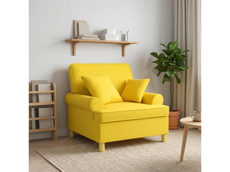 Vidaxl fauteuil xl avec coussins jaune clair tissu - Conforama B