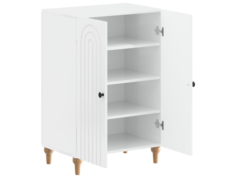  Meuble à chaussure, cabinet à chaussures alkmaar 59,5x39,5x90 cm blanc brillant  - Conforama C