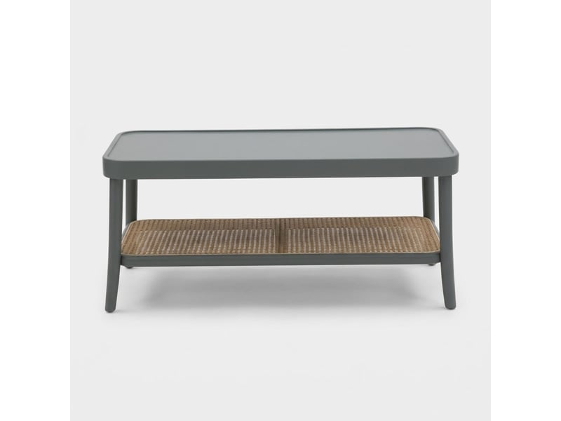  Table basse rectangulaire en bois avec étagère thomas - gris  - Conforama C