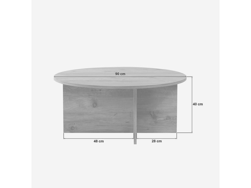 Table basse ronde effet marbre et bois soleil - Conforama D