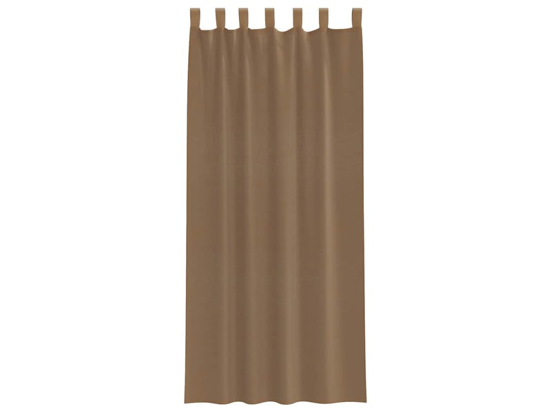 Lot de 2 voilages à œillets, voilages à anneaux marron clair 140 x 225 cm cf48965  - Conforama D