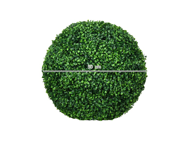 Lot de 2 boules de buis artificiel ø50 cm – vert – décoration intérieure et extérieure facile à installer - Conforama C