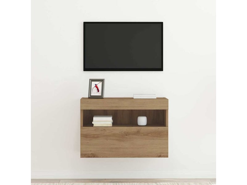 Meuble tv - banc tv - meuble de rangement mural 60 x 30 x 40 cm chêne artisanal - Conforama E