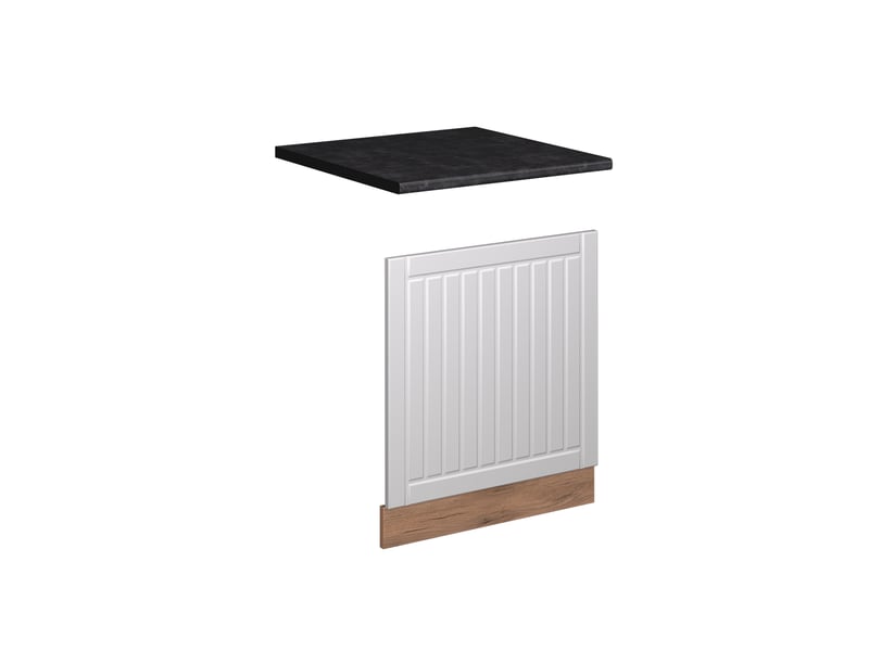  Vicco façade, blanc campagnechêne de force doré, 60cm, pt anthracite  - Conforama A