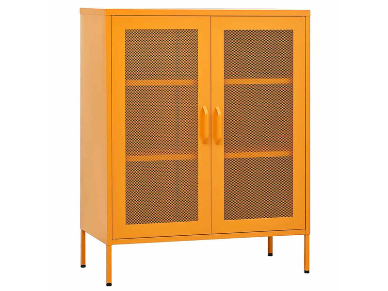  Armoire de rangement, rangement bureau jaune moutarde 80 x 35 x 101,5 cm acier  - Conforama A