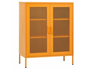 Armoire de rangement, rangement bureau jaune moutarde 80 x 35 x 101,5 cm acier