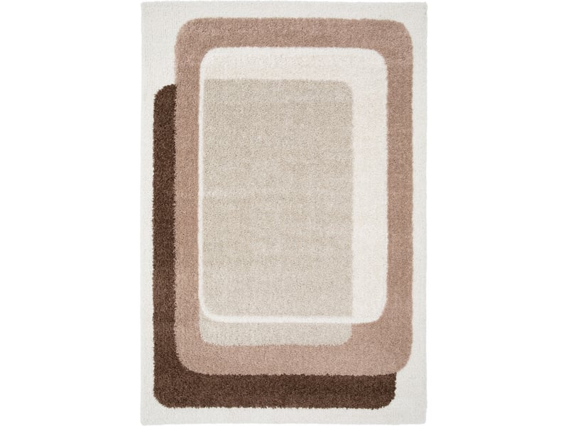  Tapis shaggy doux graphique beige et marron 120x170  - Conforama B