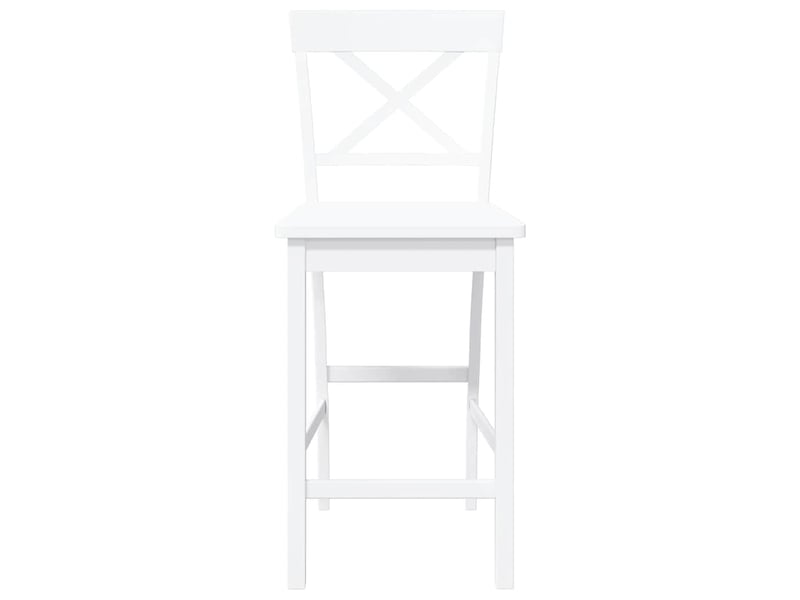  Lot de 2 tabouret de bar, chaise de bar en bois massif blanc et caoutchouc shl28441  - Conforama E
