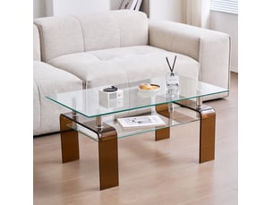 Table basse rectangulaire coloris marron <strong></strong> <strong>Fay Lum</strong> - 55 cmx100 cm
