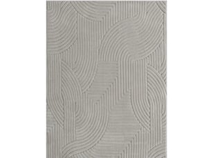 Tapis de salon géométrique à relief, poils hauts doux et antidérapant en polyester et coton gris 230 × 160 cm