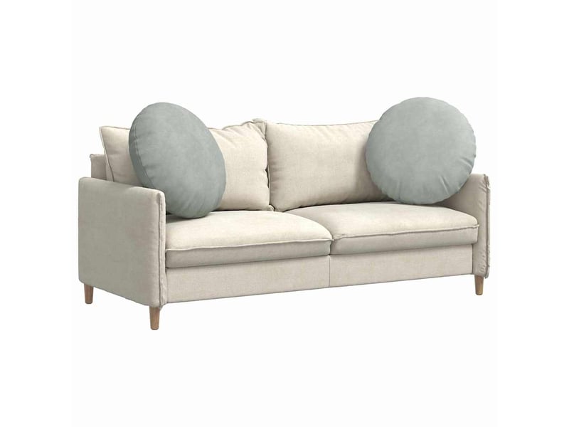  Lot de 2 coussins de siège, coussins décoratifs velours gris clair ø60 x 21 cm cf59895  - Conforama C