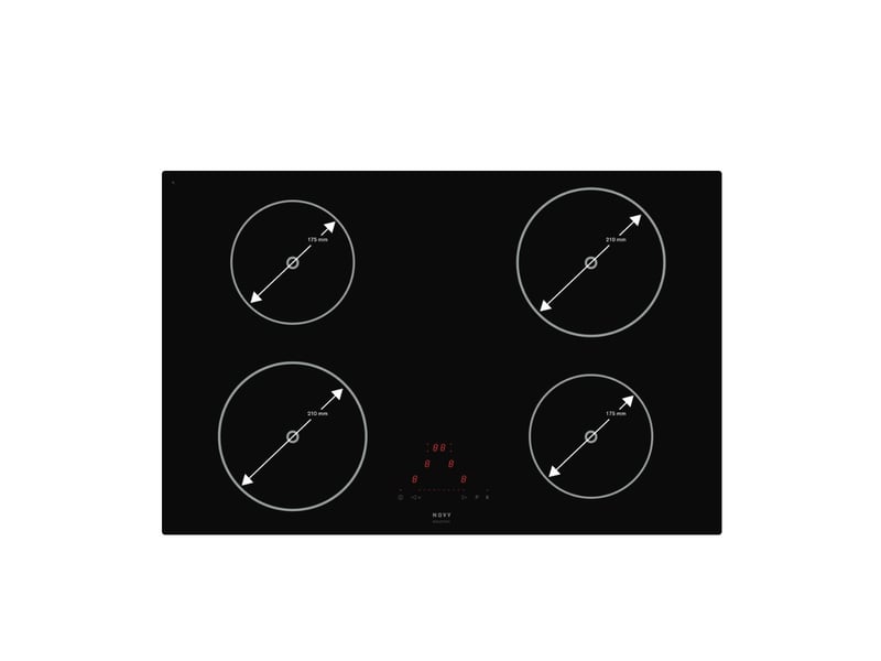 Novy - table de cuisson induction 80cm 4 feux 7400w noir 1754 - comfort 1754 - Conforama A