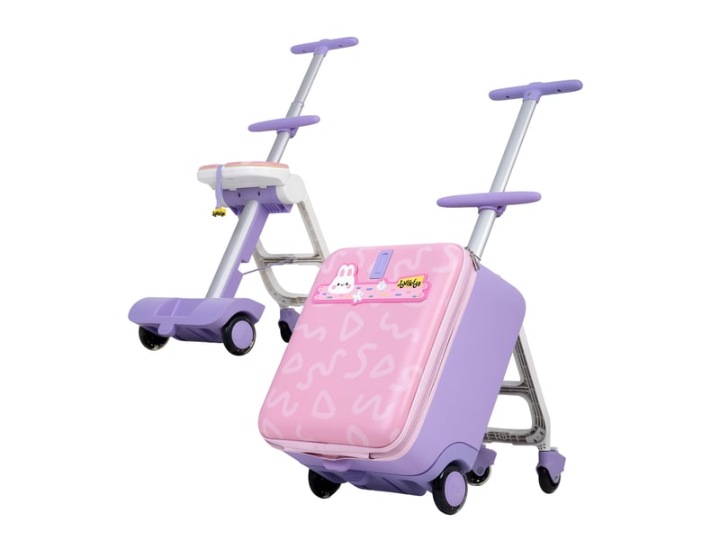  Valise enfant trotteur 4 roues poignée télescopique rose 38.88x28.68x56.79 cm T6128P515161 - Conforama A