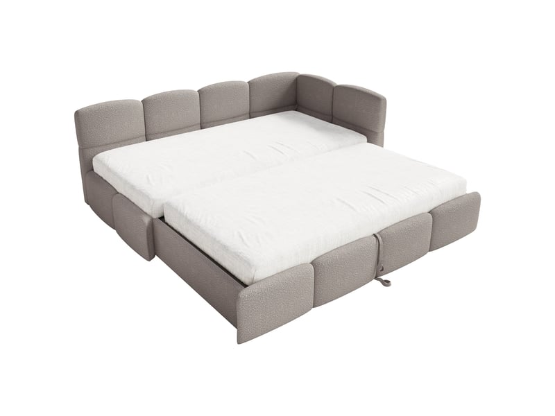  Selsey cloudy - lit rembourré - 170x185 cm - bouclé gris clair clair - côté droit Cloudy - Conforama D
