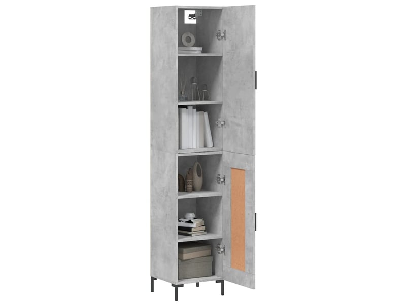  Buffet haut - bahut - meuble de rangement gris béton 34,5x34x180 cm bois d'ingénierie  - Conforama C
