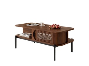 Table basse rectangulaire coloris bois foncé <strong></strong> <strong></strong> - 45 cmx100 cm
