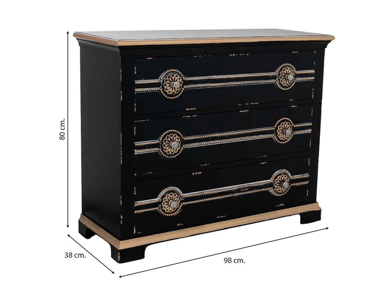  Meuble-dressing en bois noir 98x38x80 cm h  - Conforama C
