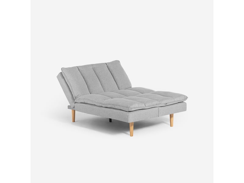 Canapé clic clac 2 places en tissu avec dossier inclinable livra - gris  - Conforama D