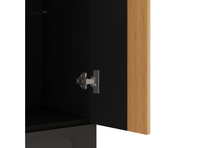  Vitrine,60x40x180 cm,porte vitrée avec led contrôlable par application,mdf,noire  - Conforama C