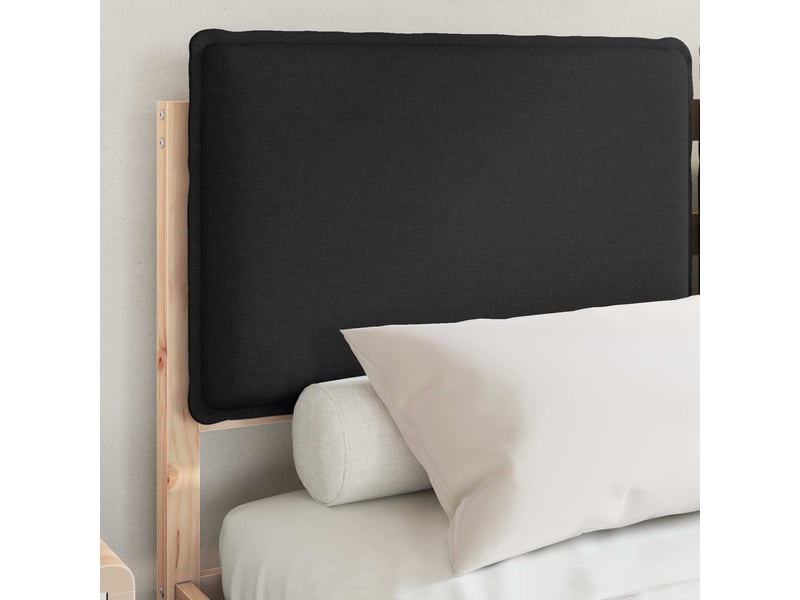 Lit double- lit adulte -  cadre de lit avec tête de lit rembourrée noir 120 x 190 cm  - Conforama B