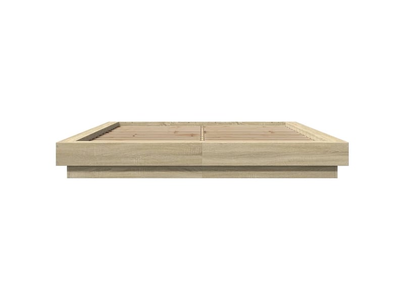  Lit double- lit adulte -  cadre de lit sans matelas chêne sonoma 150x200 cm  - Conforama C