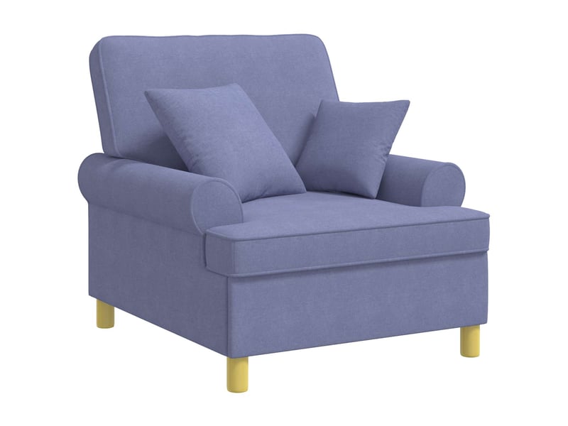 Vidaxl fauteuil xl avec coussins bleu denim tissu - Conforama A
