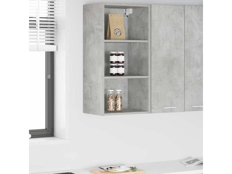  Meuble de rangement cuisine, armoire suspendue gris béton 40x29,5x80cm  - Conforama B