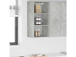 Meuble de rangement cuisine, armoire suspendue gris béton 40x29,5x80cm