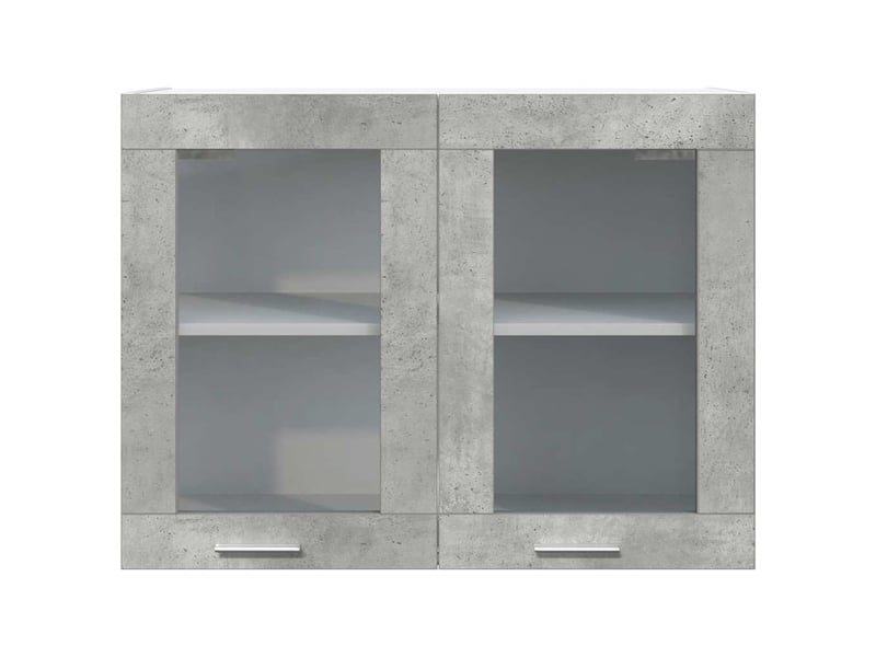  Vitrine suspendue lyon gris béton 80 x 31 x 60 cm  - Conforama D
