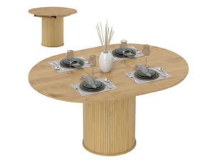 Table à manger extensible, table de cuisine, pour 6 à 8 personnes, 110-150 x 75 cm, effet bois naturel