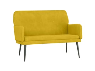Banc chambre, banc de lit jaune 108x79x79 cm velours shl46650