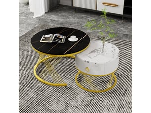 Table basse carré(e) coloris bicolore <strong>ATELIER CONFORTIEL</strong> <strong></strong> - 70 cmx70 cm
