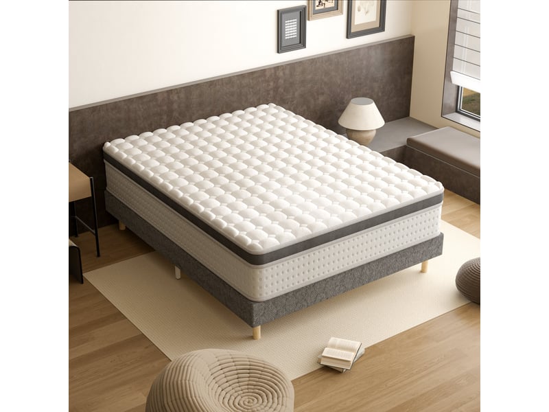  Ensemble matelas + sommier 140x190 cm, mousse à mémoire de forme,épaisseur du matelas 25cm  - Conforama E