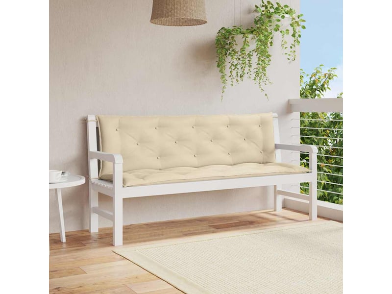  Coussin de banc de jardin, coussin d'assise beige 150x(50+50)x7 cm tissu oxford cf52653  - Conforama B
