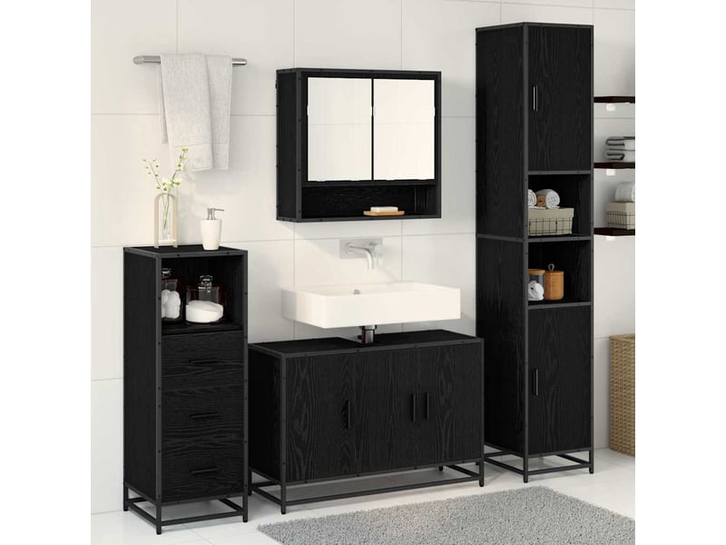 Ensemble de mobilier de salle de bain 3 pc bois ancien cf64279 - Conforama D