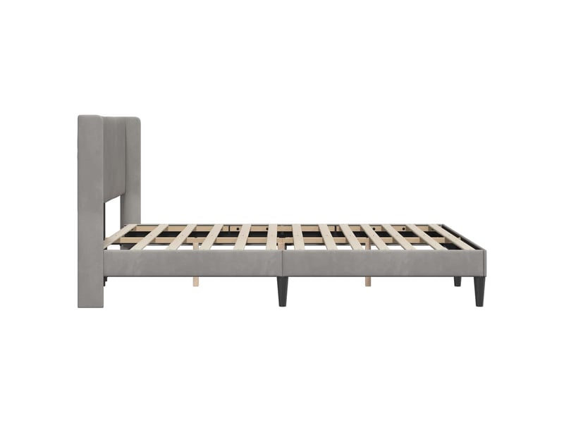  Lit double- lit adulte -  cadre de lit avec tête de lit gris clair 120 x 200 cm velours  - Conforama D