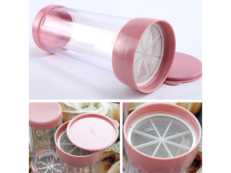  Tampon à saupoudrer, tamis à farine à mailles fines avec couvercle, saupoudreur à sucre, saupoudreur à épices, distributeur de poudre, saupoudreur pou QA001035 - Conforama E