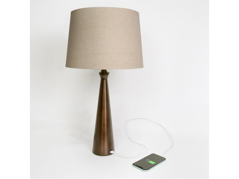  Lampe à poser fabrilamp pearl e27 coloris marron 61 x 33 x 33 cm 130771002 - Conforama C